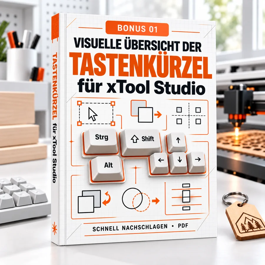 Bonus 1: Visuelle Übersicht der Tastenkürzel für xTool Studio